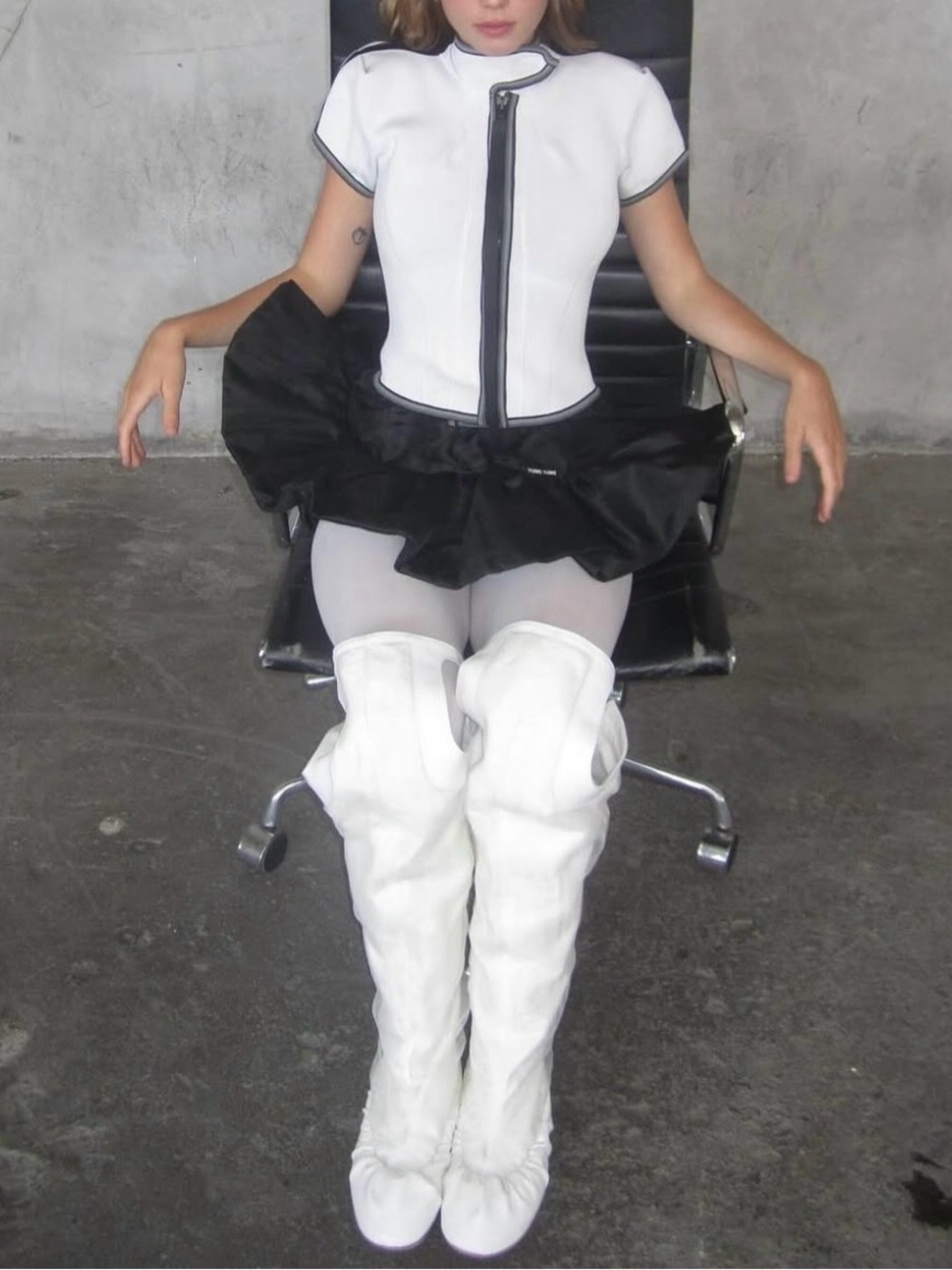 Yume Yume white sheer ballerina Boots sz 41